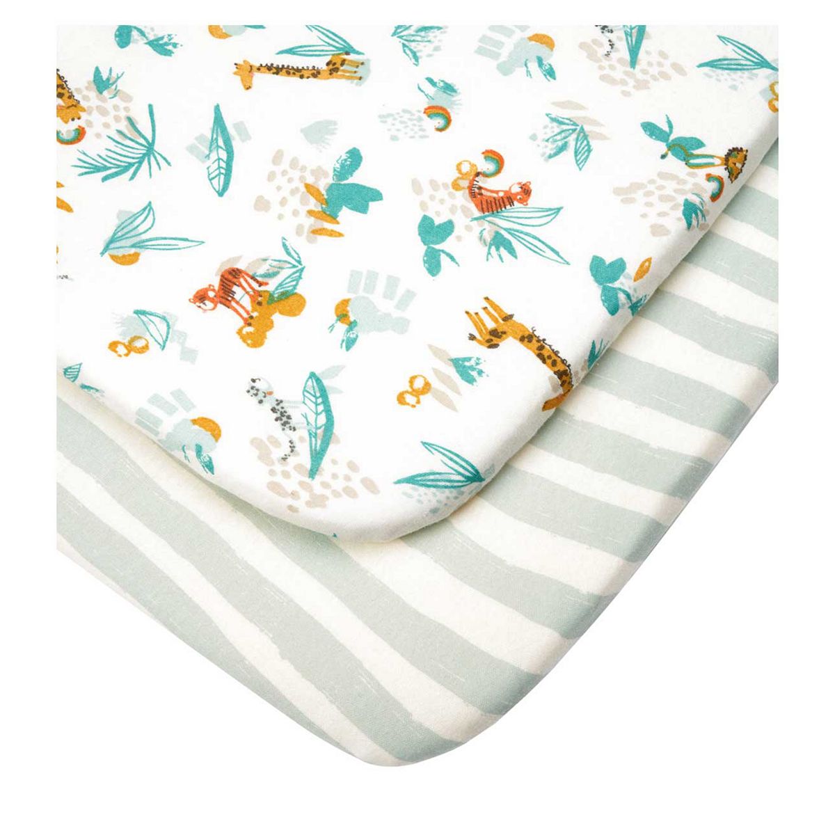 Tutti Bambini Bedside Crib Fitted Sheets 2 Pack - Run Wild