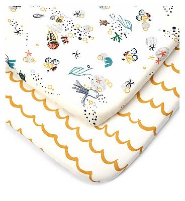 Tutti Bambini Bedside Crib Fitted Sheets 2pk - Our Planet