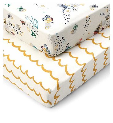 Tutti Bambini Cot Bed Fitted Sheets 2pk - Our Planet