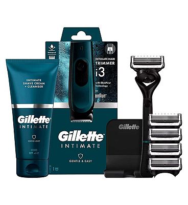 Gillette Intimate Ultimate Bundle with Trimmer, Razor, Blades & Shave Cream and Cleanser