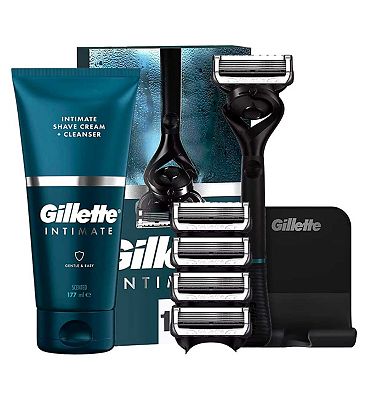 Gillette Intimate Men's Bundle - Razor, Blade Refills & Intimate Shave Cream and Cleanser
