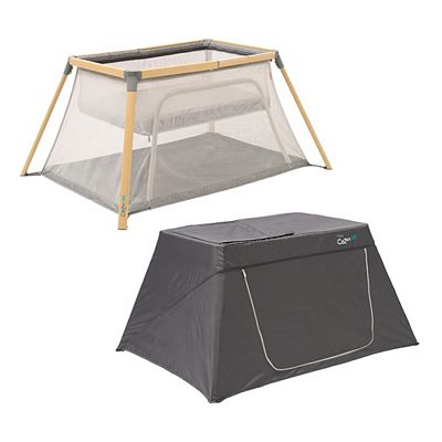 Tutti Bambini 3-In-1 Cozee Go Travel Cot And Playpen Day & Night Bundle Oak/Charcoal