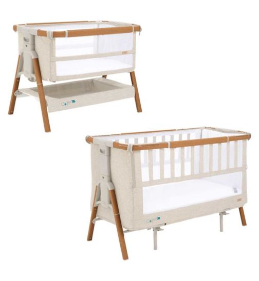 Tutti Bambini Cozee Bedside Crib & Cot XL Scandinavian Walnut/Ecru