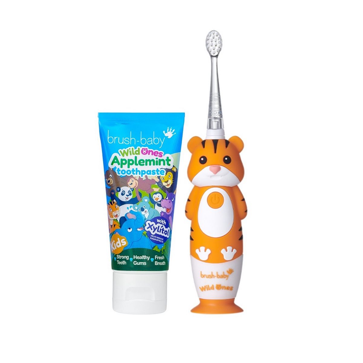 Brush Baby Brush-Baby Wildones Tiger Rechargeable Toothbrush & Applemint Toothpaste