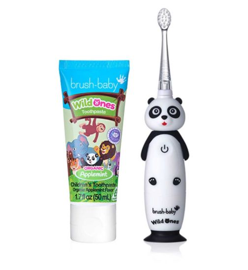 brush-baby WildOnes Panda Rechargeable Toothbrush & WildOnes Applemint Toothpaste