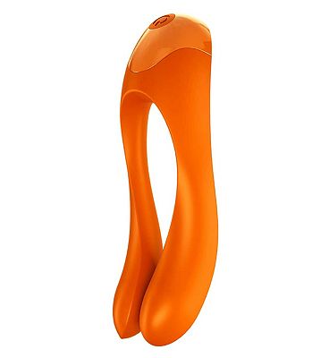 Satisfyer Candy Cane Finger Clitoral Vibrator - Orange