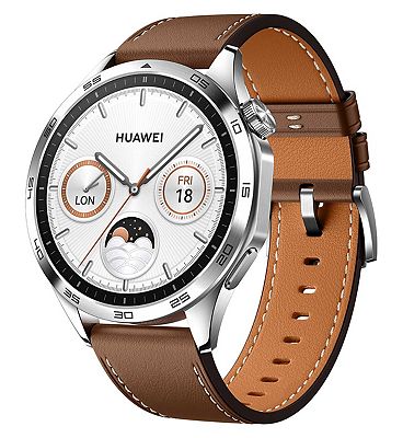 HUAWEI Watch GT 4 46mm Smart Watch - Brown Leather Strap