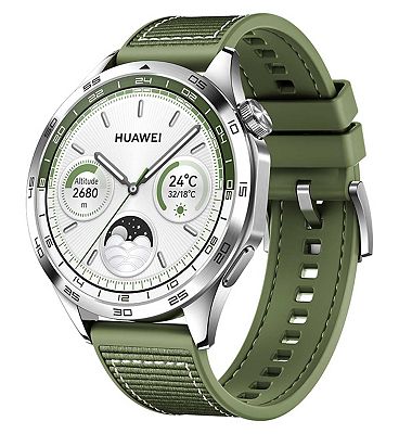 HUAWEI Watch GT 4 46mm Smart Watch - Green Woven Strap