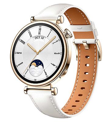 HUAWEI Watch GT 4 41mm Smart Watch - White Leather Strap