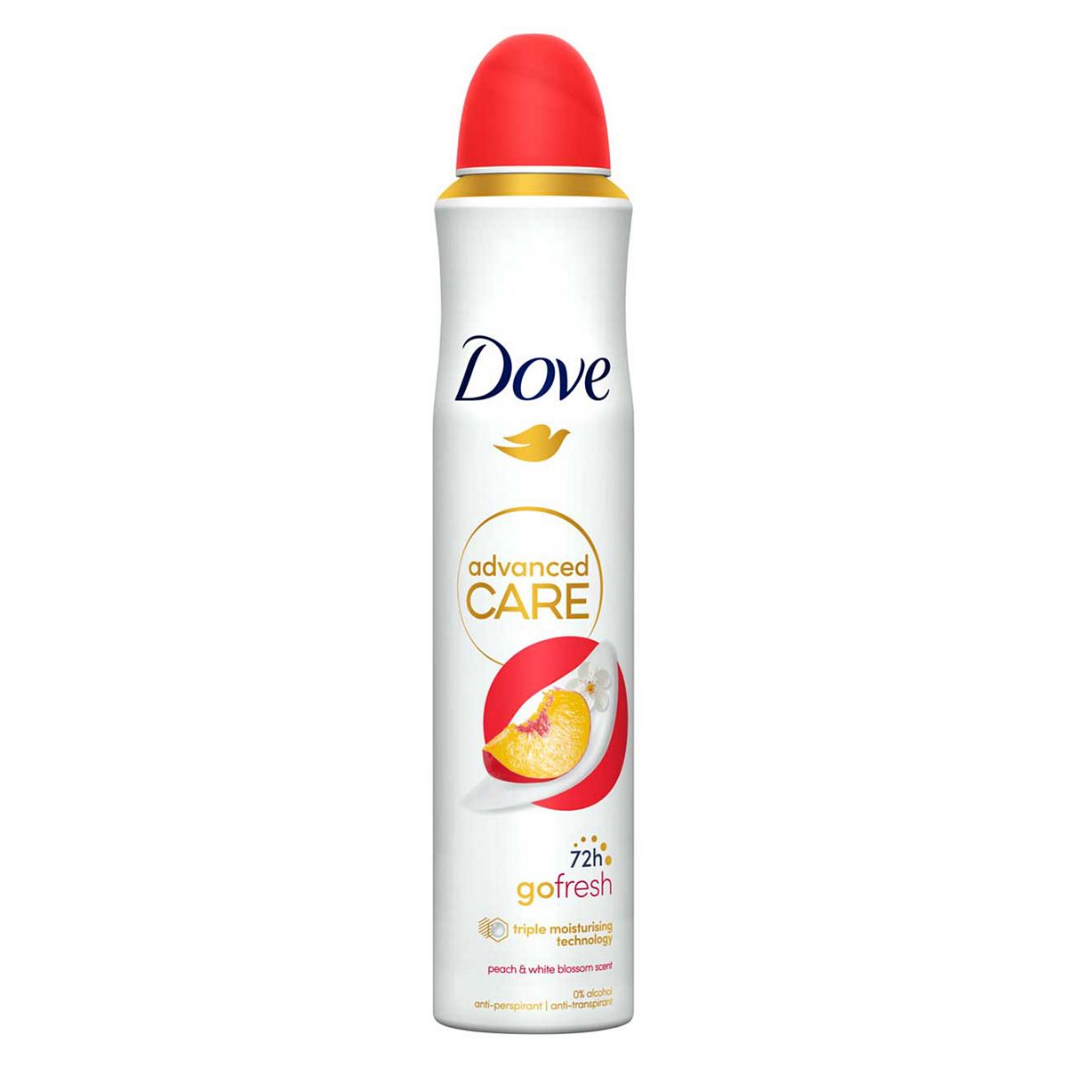 Dove Advanced Care Go Fresh Antiperspirant Deodorant Peach & White Blossom200 Ml, 200Ml
