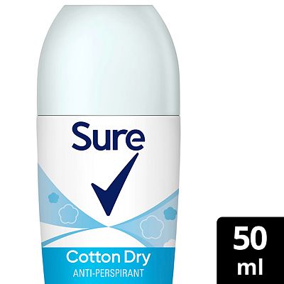 Sure Women Cotton Dry Antiperspirant Deodorant Roll On 50ml