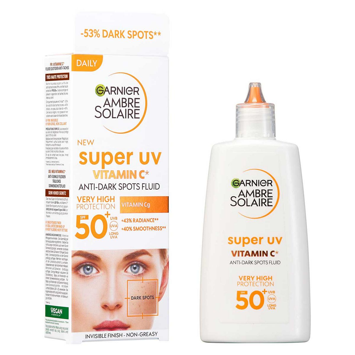 Garnier Ambre Solaire Super Uv Vitamin Cg Facial Spf50+ Fluid 40ml
