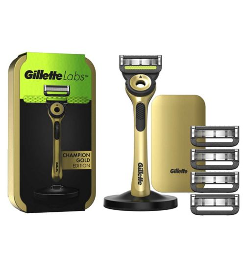 Gillette Labs Razor + Travel Case (5 Blades) Gold
