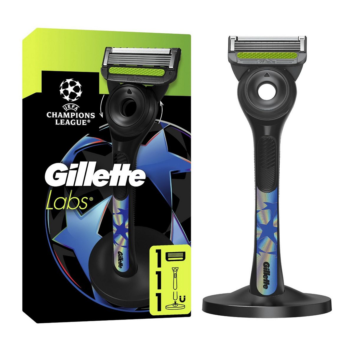 Gillette Labs Uefa Champions League Special Edition Razor 1 Handle Blade Magnetic Stand