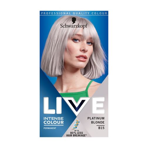 Schwarzkopf LIVE B15 Platinum Blonde Permanent Light Blonde Hair Dye