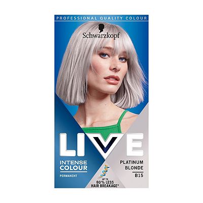 Schwarzkopf LIVE B15 Platinum Blonde Permanent Light Blonde Hair Dye