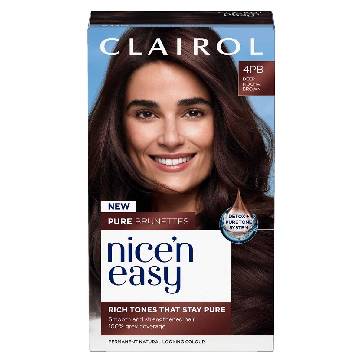 Clairol Nice'n Easy Crème Pure Brunettes Permanent Hair Dye - 4Pb Deep Mocha Brown