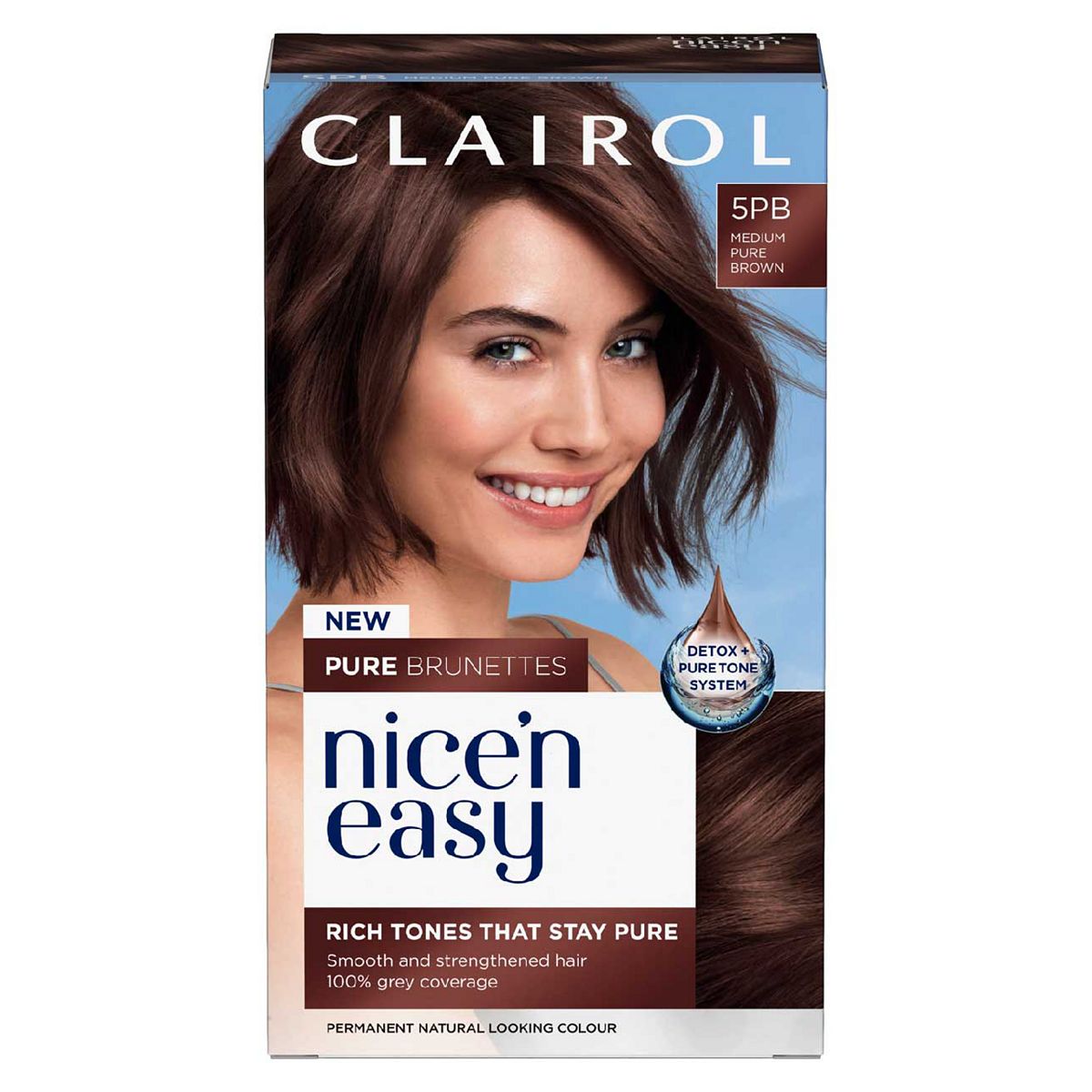 Clairol Nice'n Easy Crème Pure Brunettes Permanent Hair Dye - 5Pb Medium Mocha Brown