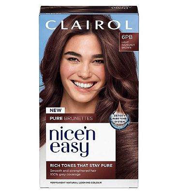 Clairol Nice'n Easy Crme Pure Brunettes Permanent Hair Dye - 6PB Light Hazelnut Brown