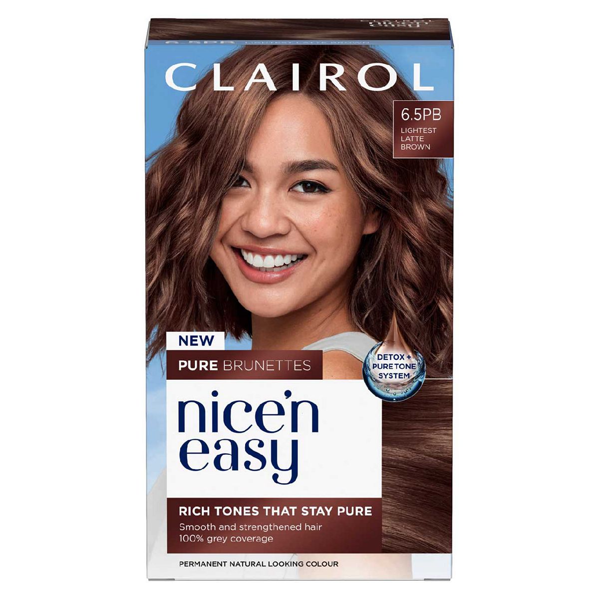 Clairol Nice'n Easy Crème Pure Brunettes Permanent Hair Dye - 6.5Pb Lightest Latte Brown