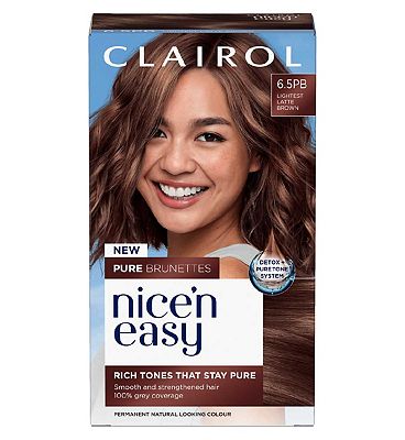 Clairol Nice'n Easy Crme Pure Brunettes Permanent Hair Dye - 6.5PB Lightest Latte Brown