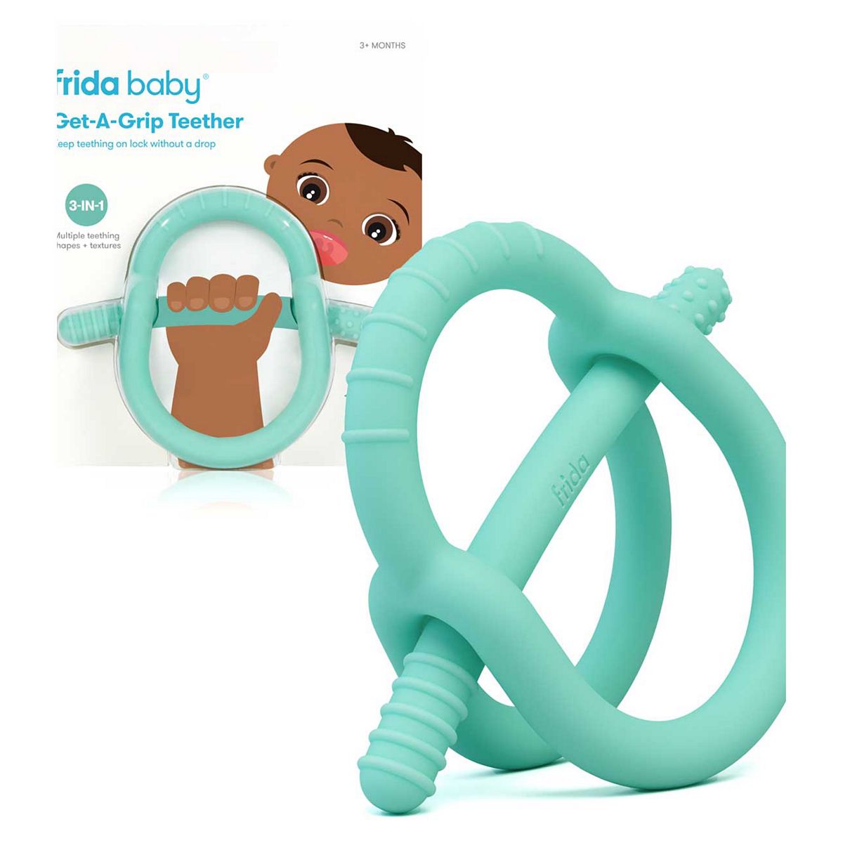 Frida Baby Get-A-Grip Teether, Multi Texture Teething Toy for Babies, Suitable for Infants and Babies, Easy to Hold, 100% Food-Grade Silicone, BPA-Free, PVC-Free - Image 2