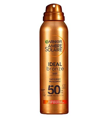 Garnier Ambre Solaire Ideal Bronze Sun Cream Tanning Mist SPF 50 150ml