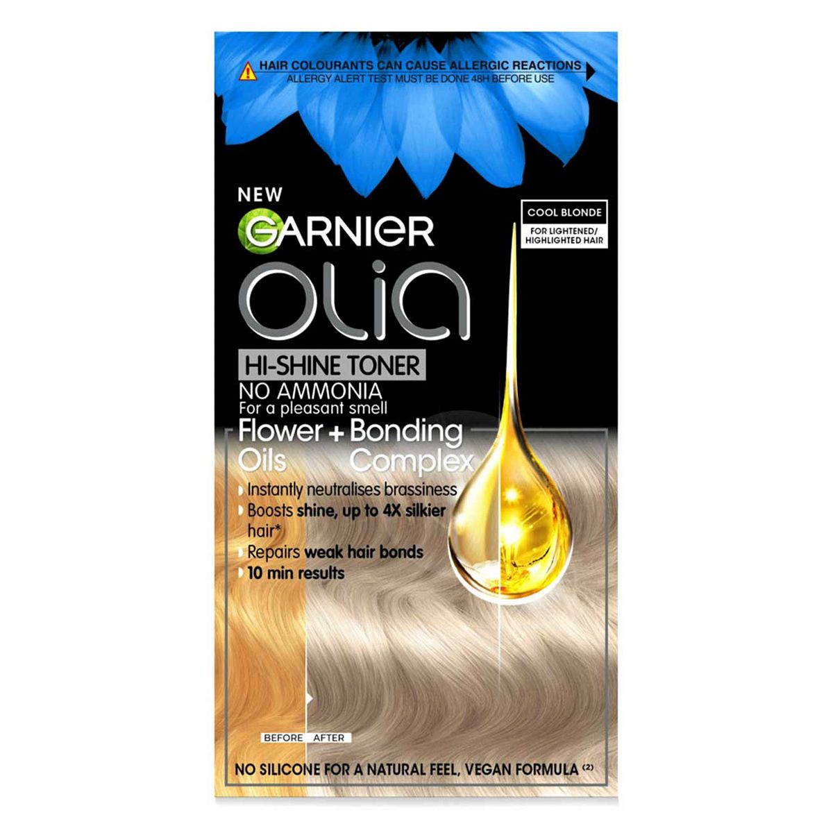 Garnier Olia 9.1 Cool Blonde Toner: Hi-Shine, Neutralises Brassy Tones, For Radiant, 243g