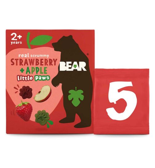 BEAR Paws Fruit Shapes Strawberry & Apple Multipack 5 x 20g