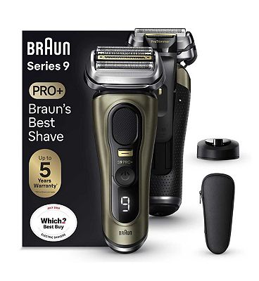 Braun Series 9 Pro+ Electric Shaver, Charging Stand, Wet & Dry, 9519s - Gold