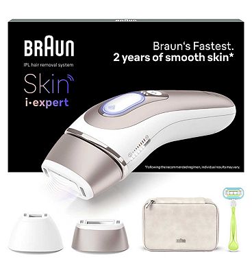 Braun Smart IPL Skin iexpert, At Home Hair Removal, Pouch, Venus Razor, 2 Heads, PL7147