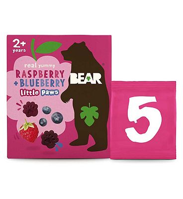 BEAR Paws Fruit Shapes Raspberry & Blueberry Multipack 5 x 20g