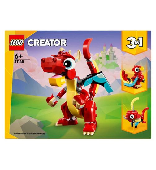 LEGO Creator 3in1 Red Dragon Animal Toy Set