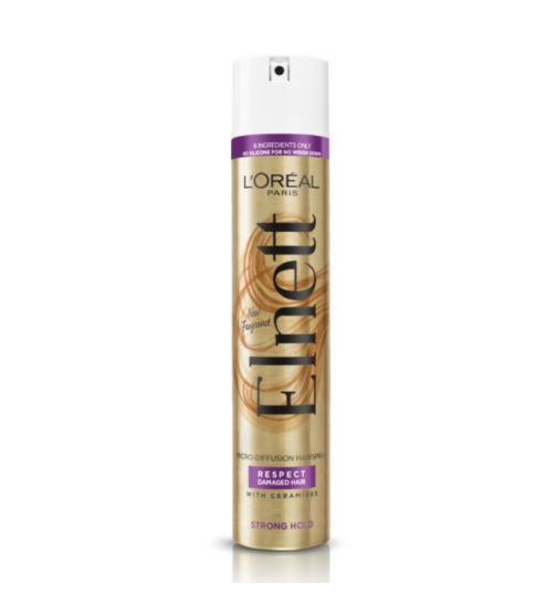 L'Oreal Hairspray by Elnett Care For Dry Damaged Hair Strong Hold Argan Oil Shine 400ml