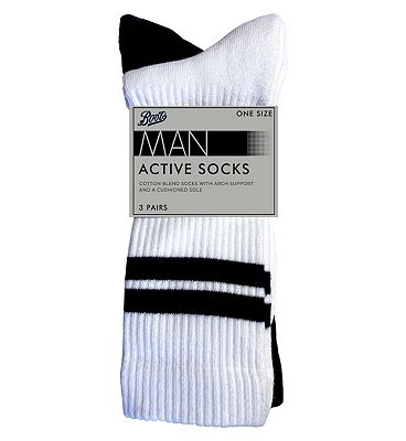 Boots Mens Sports Socks 3 pair pack size 7-11