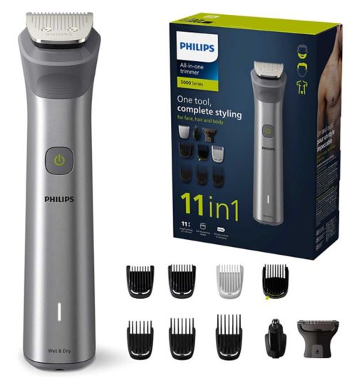 Philips Series 5000, 11-in-1 Multi Grooming Trimmer for Face, Head, and Body, MG5930/15