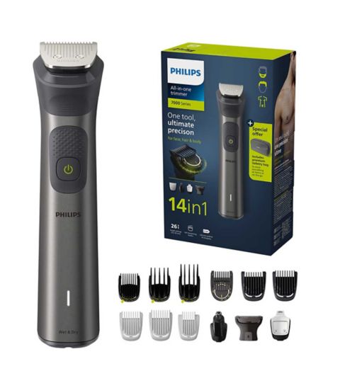 Philips Series 7000, 14-in-1 Multi Grooming Trimmer for Face, Head, and Body MG7940/75