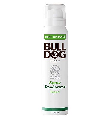 Bulldog Skincare Original Spray Deodorant - 24 Hour Protection, Fresh Scent 125ml
