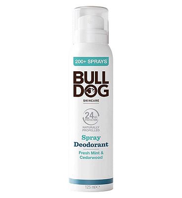 Bulldog Fresh mint & Cedarwood Natural Spray Deodorant For Men 125ml