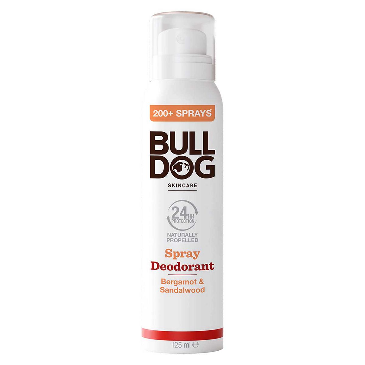 Bulldog Skincare Bergamot & Sandalwood Spray Deodorant For Men, Men's Body Spray, 125Ml