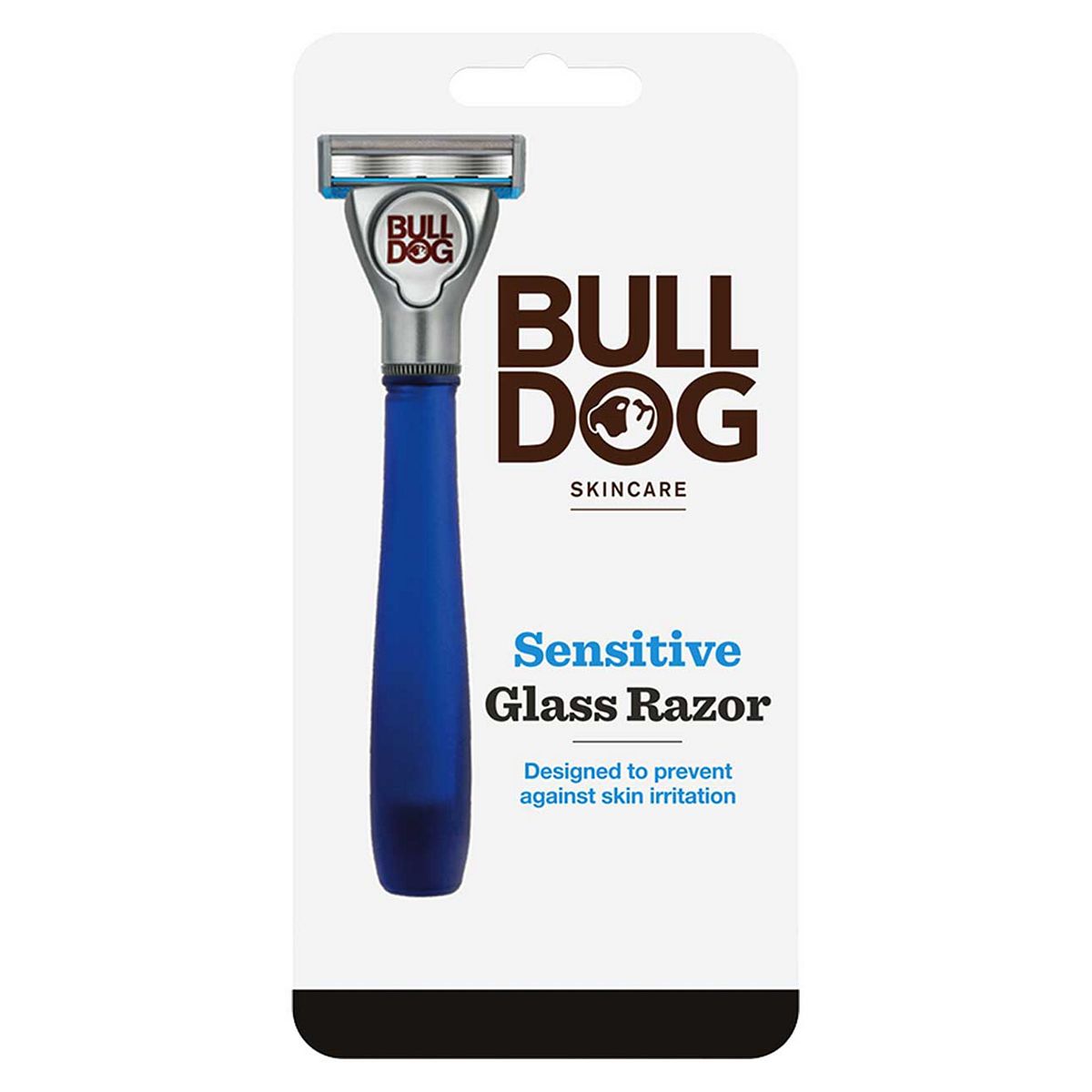 Bulldog Skincare Sensitive Glass Razor For Men, Men's Handle + 1 Blade Refill