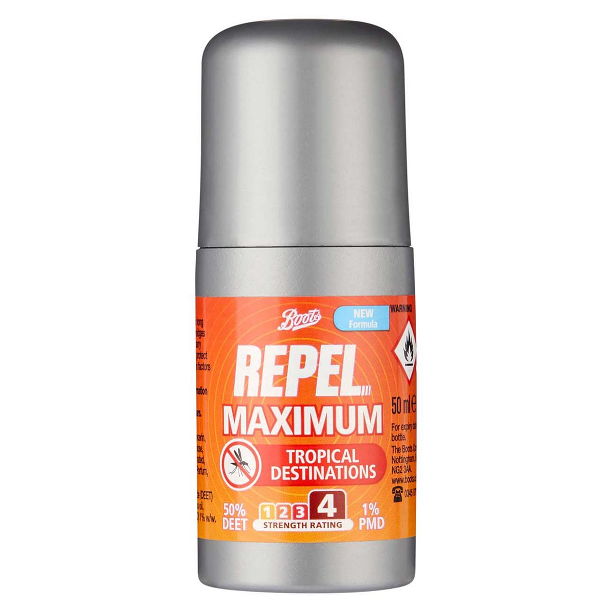 Boots Repel Maximum 50% Deet & Pmd Roll-On 50Ml