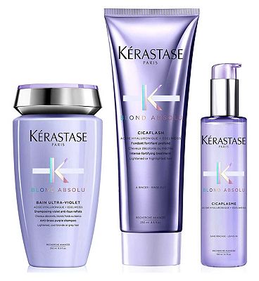 Krastase Blond Absolu Shampoo, Conditioner and Hair Serum Set, Routine for Blonde Hair