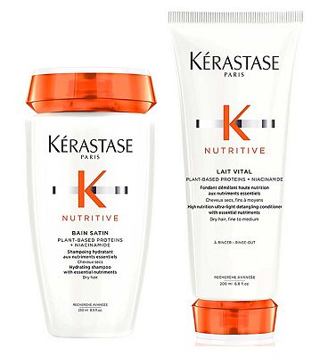 Krastase Nutritive Shampoo and Conditioner Set, Hydrating Routine for Dry Hair, With Niacinamide, Du