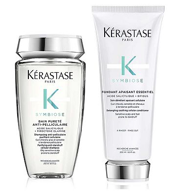 Krastase Symbiose Shampoo and Conditioner Duo, Moisturising Anti-Dandruff Routine For Dry, Sensitive
