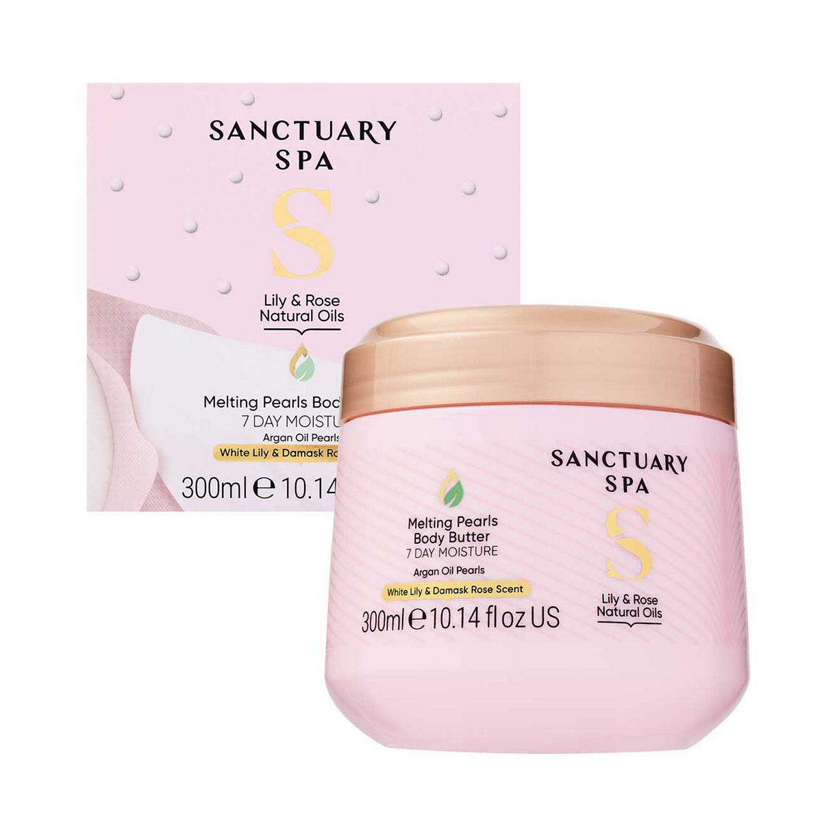 Sanctuary Spa Lily & Rose Natural Oils Melting Pearls Body Butter 300ml