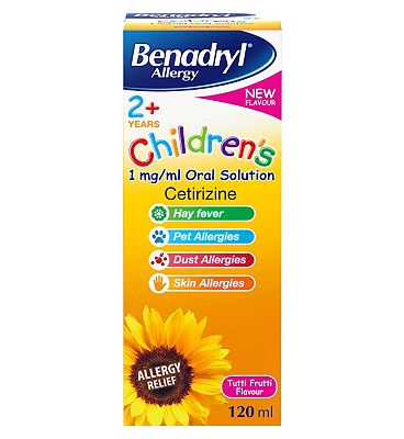 Benadryl Allergy Children's 2+ Years 1mg/ml Oral Solution Tutti Frutti Flavour 60ml