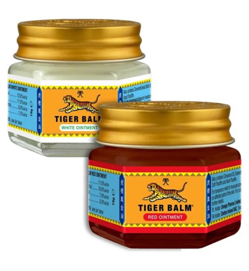 Tiger Balm Red Ointment 19g;Tiger Balm Red Ointment 19g;Tiger Balm Red Ointment 19g & White Ointment 19g Bundle;Tiger Balm White Ointment 19g;Tiger Balm White Ointment 19g