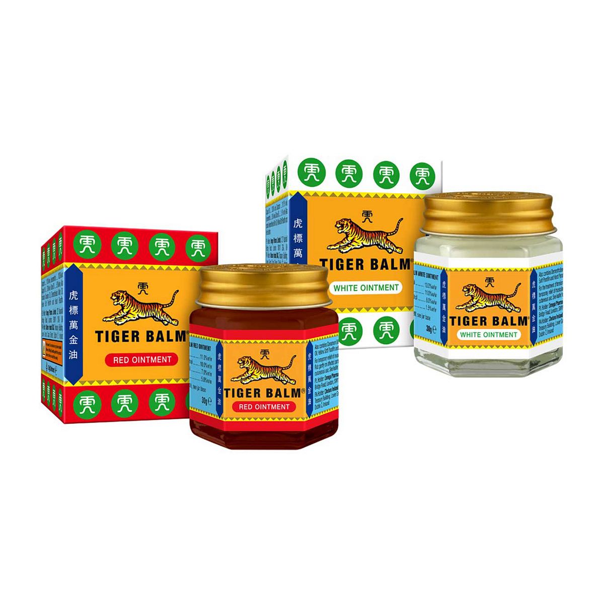 Tiger Balm Red Ointment 30G & White Bundle