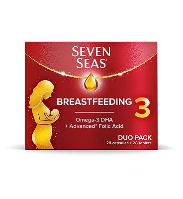 Seven Seas Breastfeeding, Postnatal Vitamins with Omega-3 DHA - Duo Pack - 28 Capsules + 28 Tablets